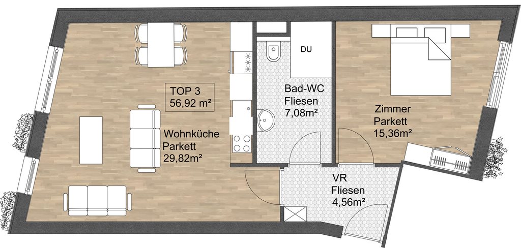 Oberlaa – Neubauwohnungen mit Thermenblick nahe U1 in Wien Bild 12